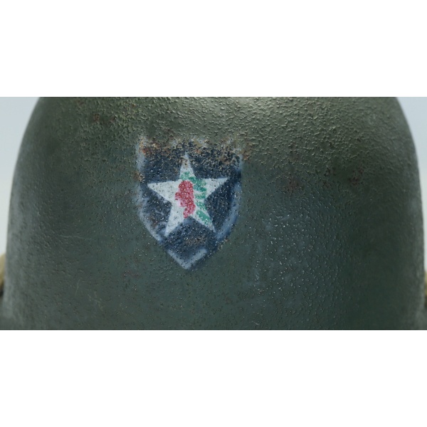 WWII 2nd INFANTRY DIVISION M-1 HELMET - Image 2