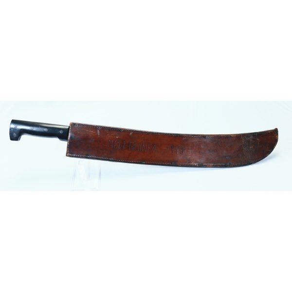 M1939 COLLINS MACHETE W/ LEATHER SCABBARD - NEW GUINEA 1945