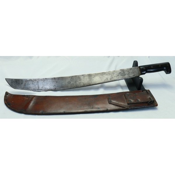 M1939 COLLINS MACHETE W/ LEATHER SCABBARD - NEW GUINEA 1945 - Image 3